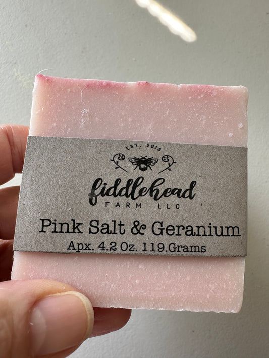 Pink Salt & Geranium bar soap